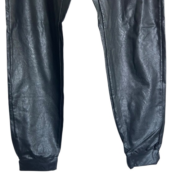 Commando Faux Leather Joggers in Black High Rise Large - Picture 6 of 10